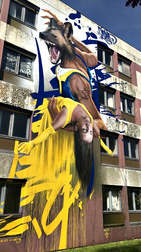 Belle et la bête par Costwo - Street Art City -MC